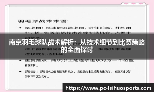 南京羽毛球队战术解析：从技术细节到比赛策略的全面探讨